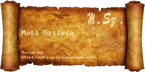 Matl Szilvia névjegykártya